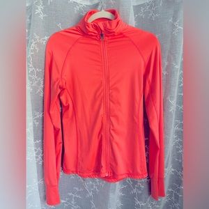 Neon pink light weight zip-up jacket